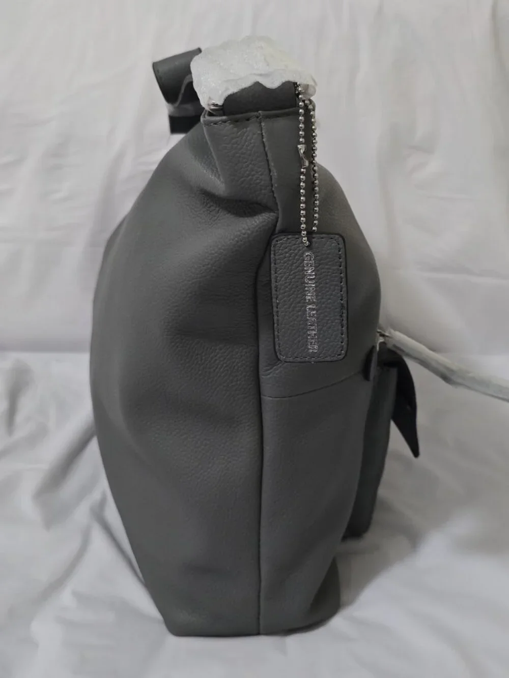 Tahari Riley Hobo Bag NWT Gray Pebbled Leather Crossbody Shoulder Purse New